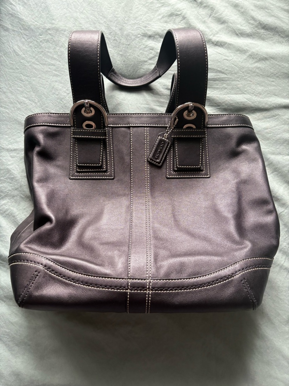 Coach Like New Black Leather Soho Tote Handbag